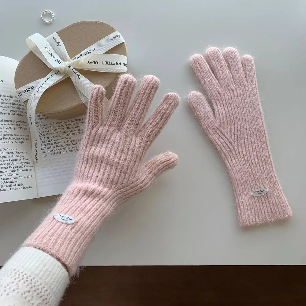 Ribbed Knit Touchscreen Gloves, image 2