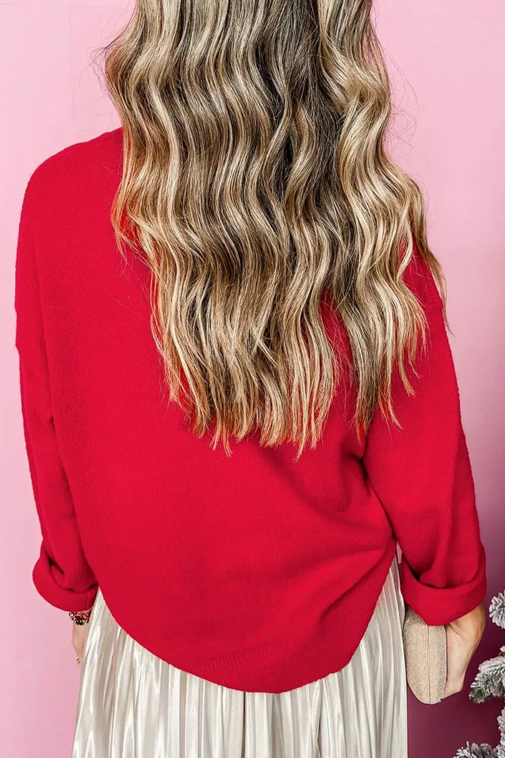 MERRY Round Neck Long Sleeve Sweater, image 2