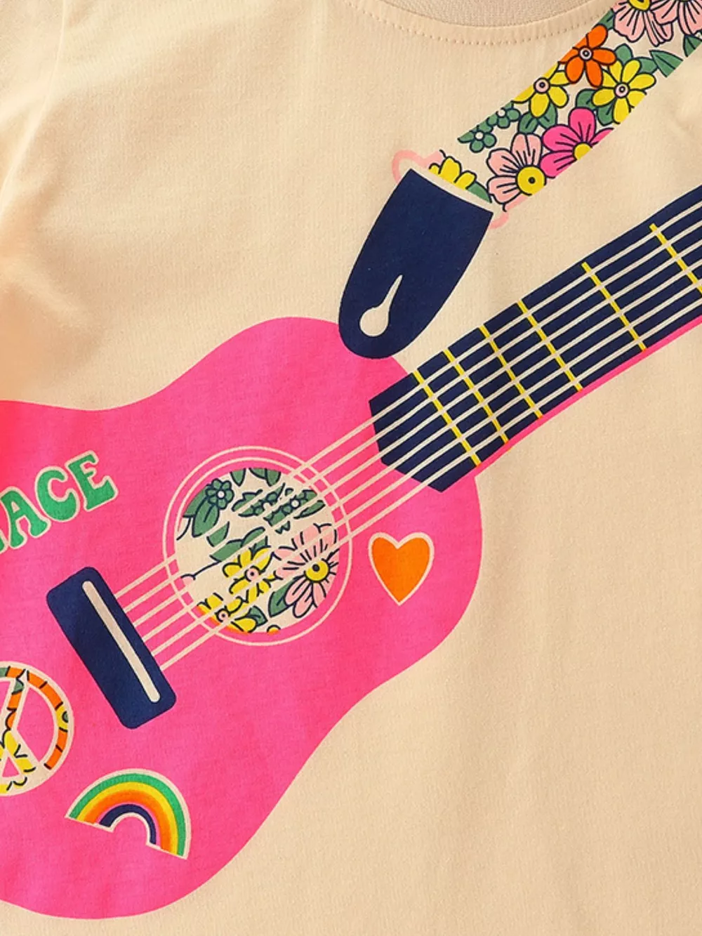 Children's Peace Guitar Print T-Shirt, image 3
