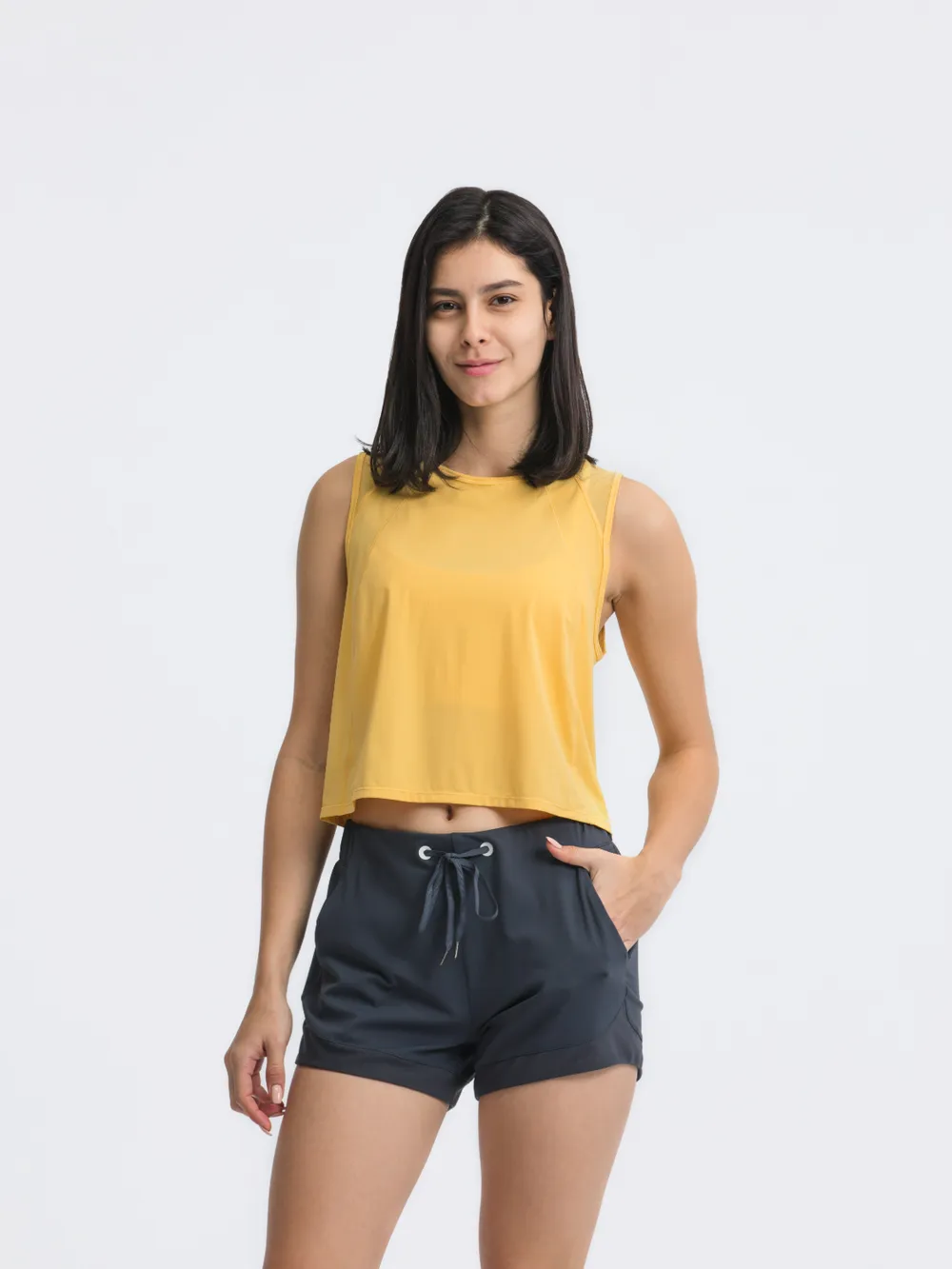 Round Neck Cropped Active Tank, image 9