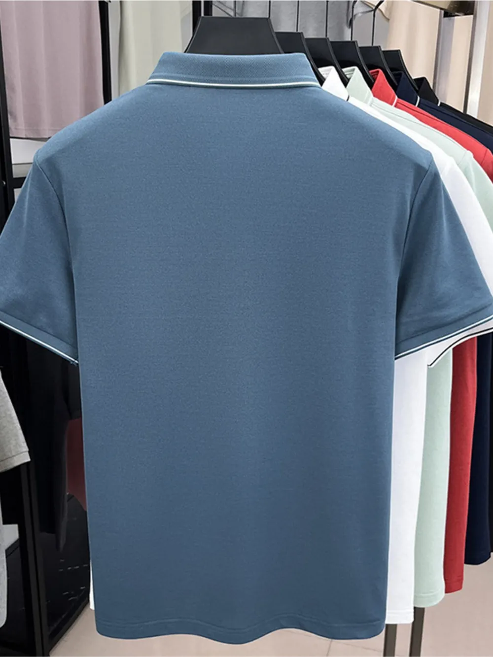 Men's Plus Size Button Detail Short Sleeve Polo, image 3