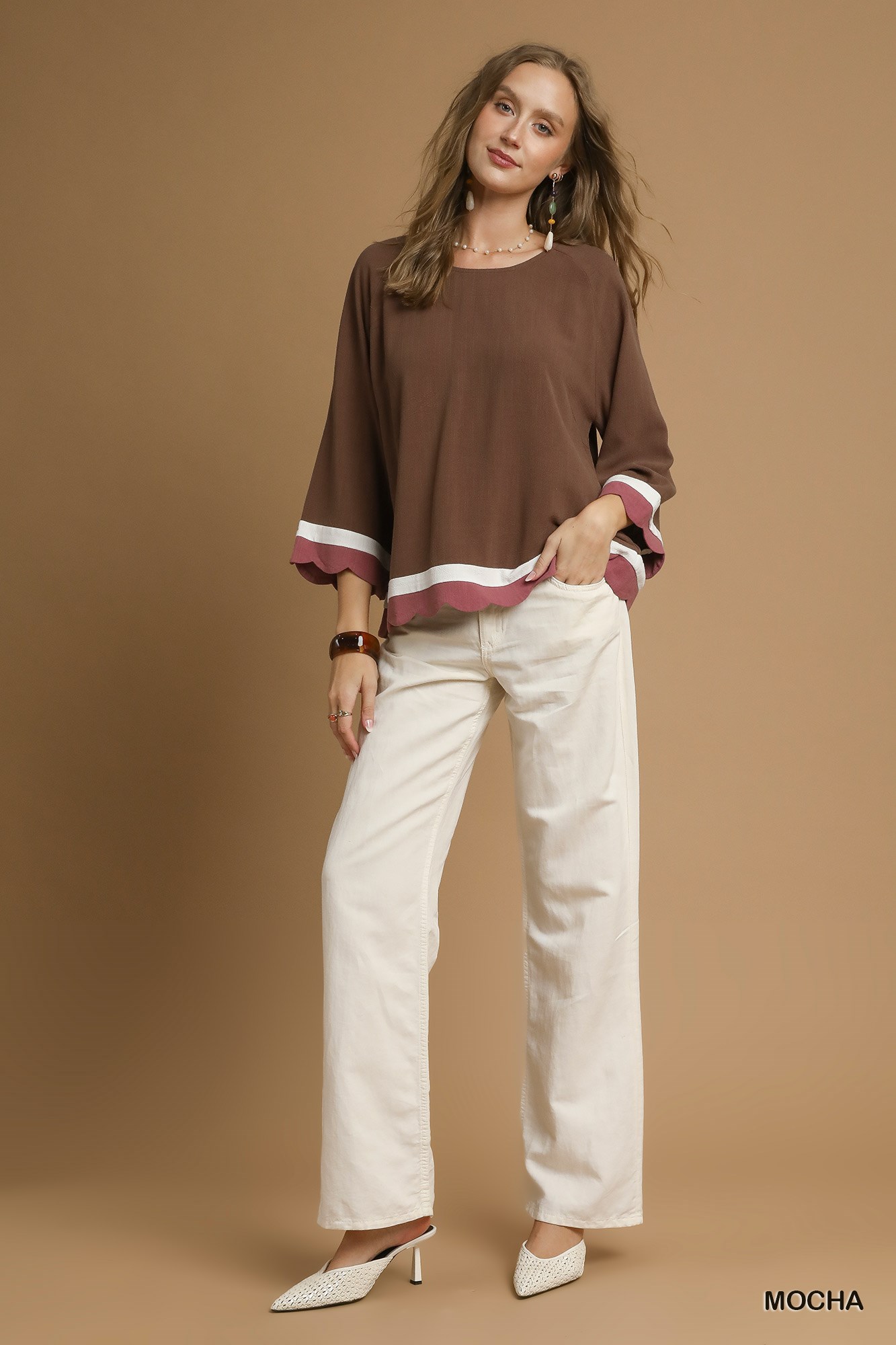 Scalloped Hem Color Block Top, image 4
