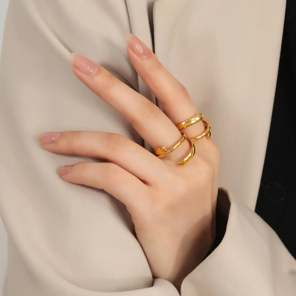 Titanium Steel Layered Wrap Ring, image 3