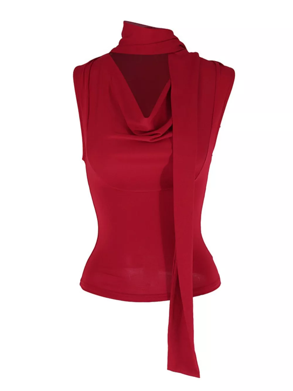 Cowl Neck Ruched Cami, image 5