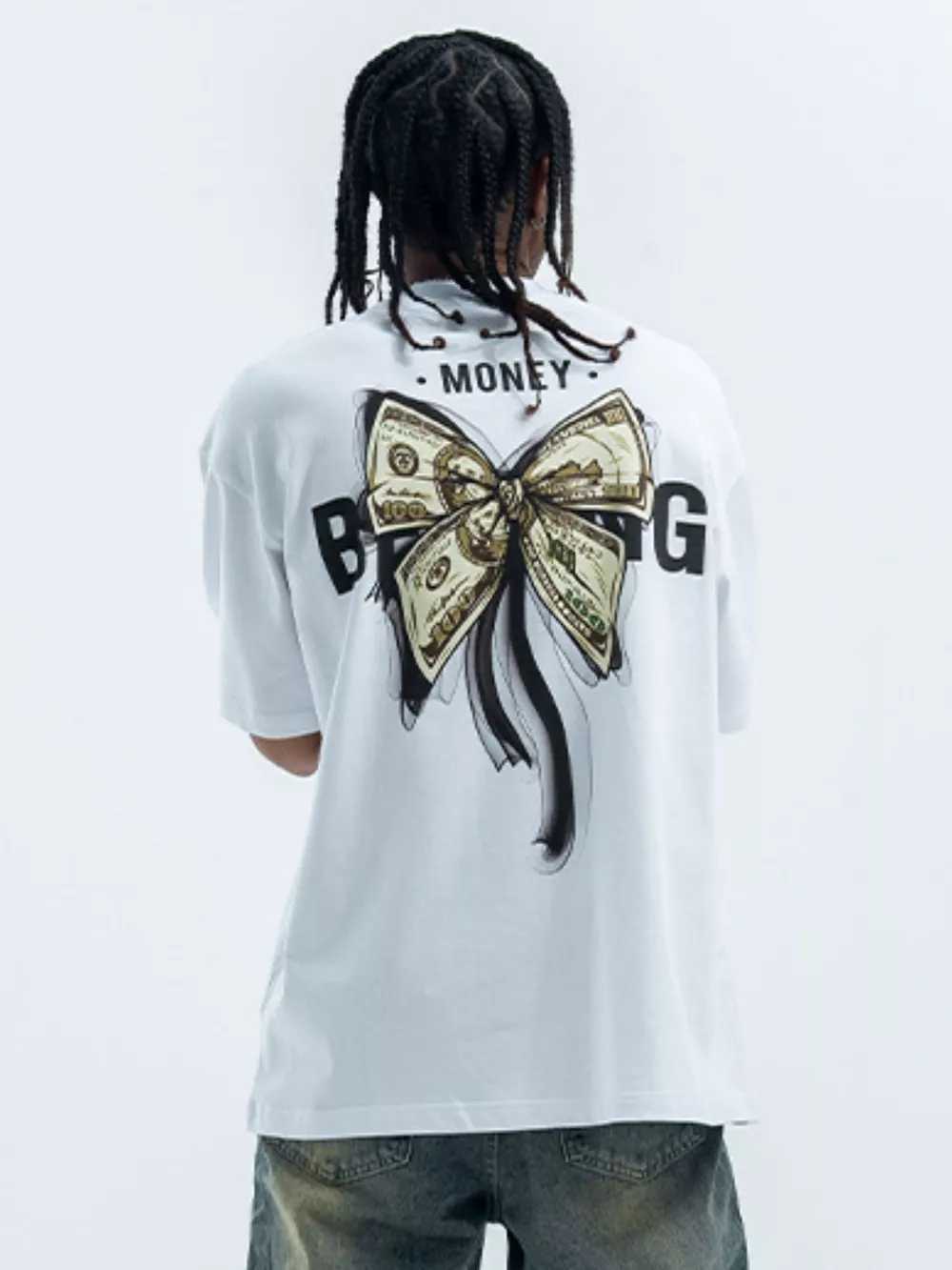 Men's Bow Graphic Oversized T-Shirt, image 2