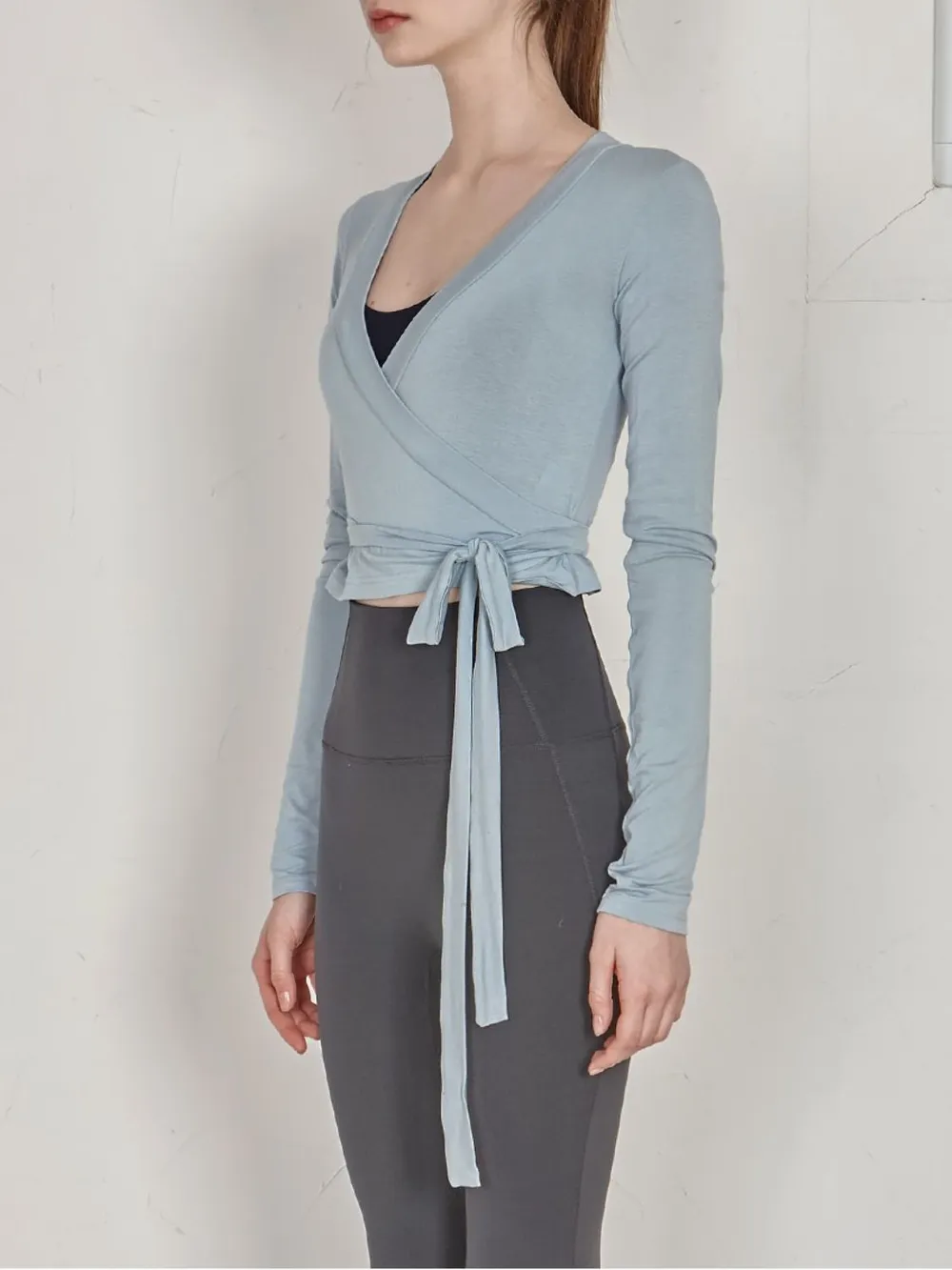 Tied Surplice Long Sleeve Top, image 7