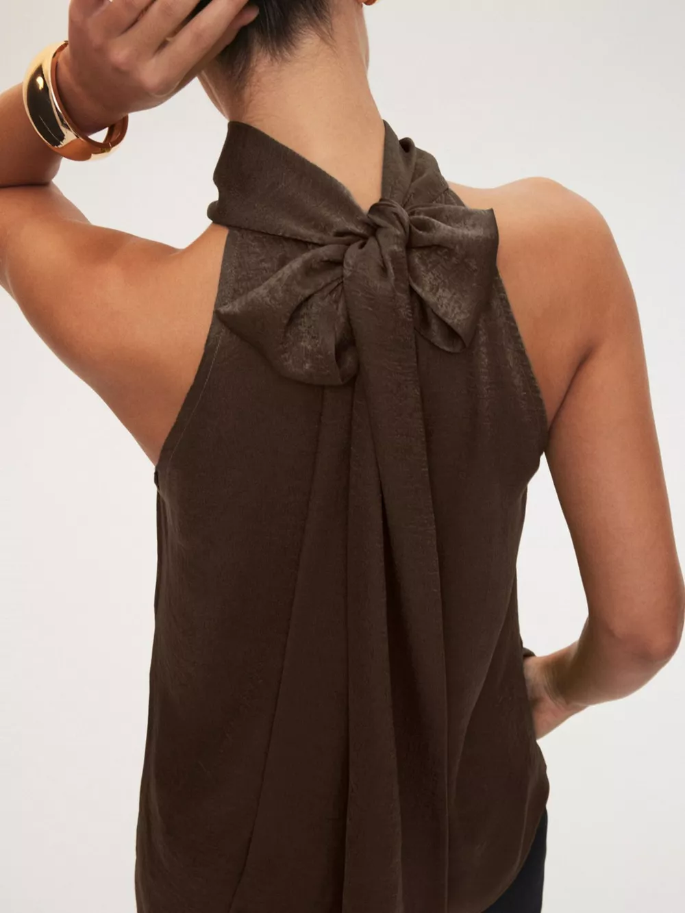 Elegant Halter Neck Asymmetrical Sleeveless Top, image 5