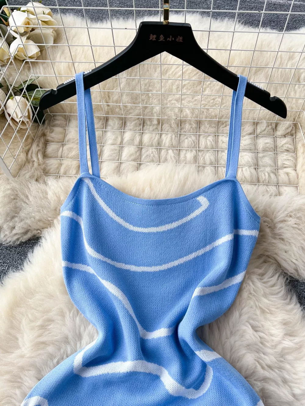 Wave Pattern Knit Midi Dress, image 3