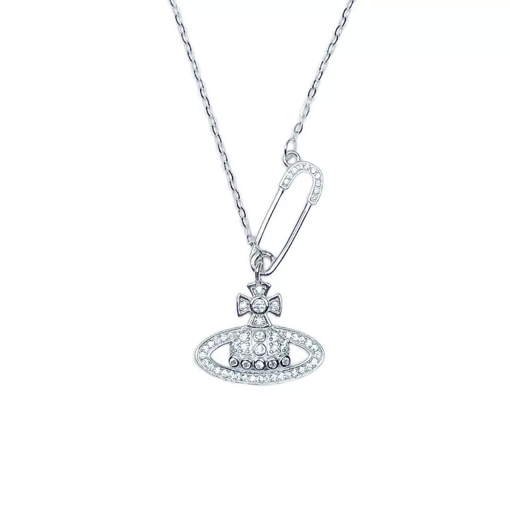 925 Sterling Silver Zircon Pendant Necklace, image 3