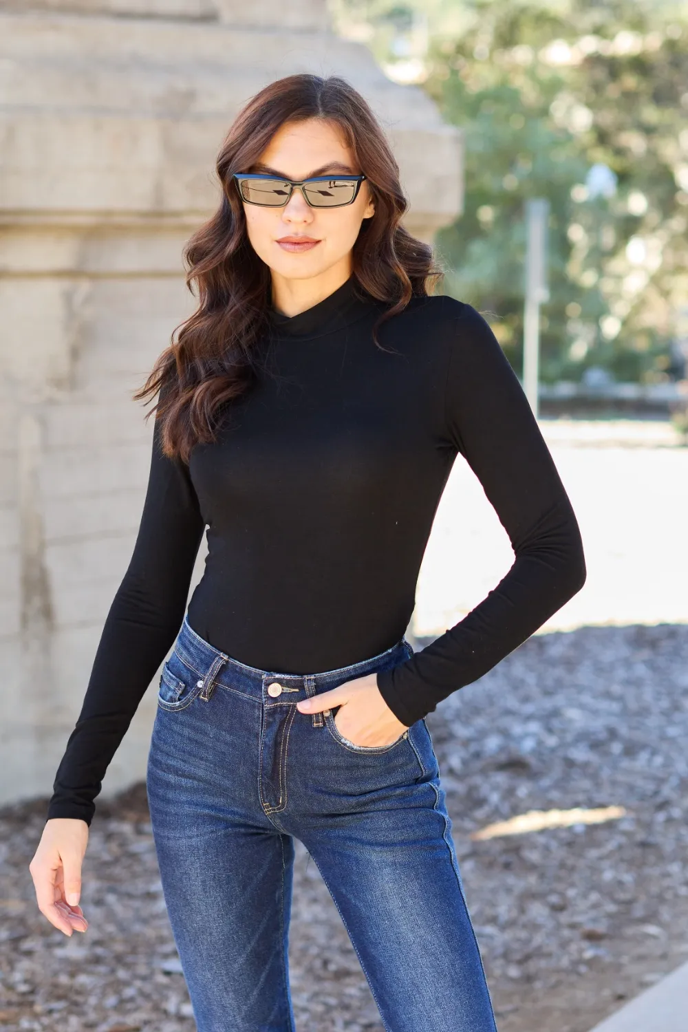 Full Size Mock Neck Long Sleeve Bodysuit, image 9