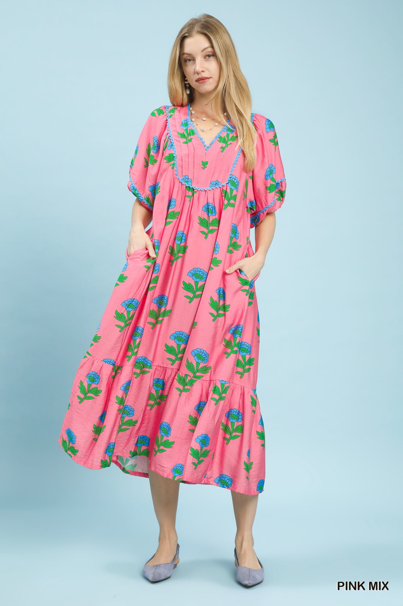 Floral Print Midi Dress, image 5