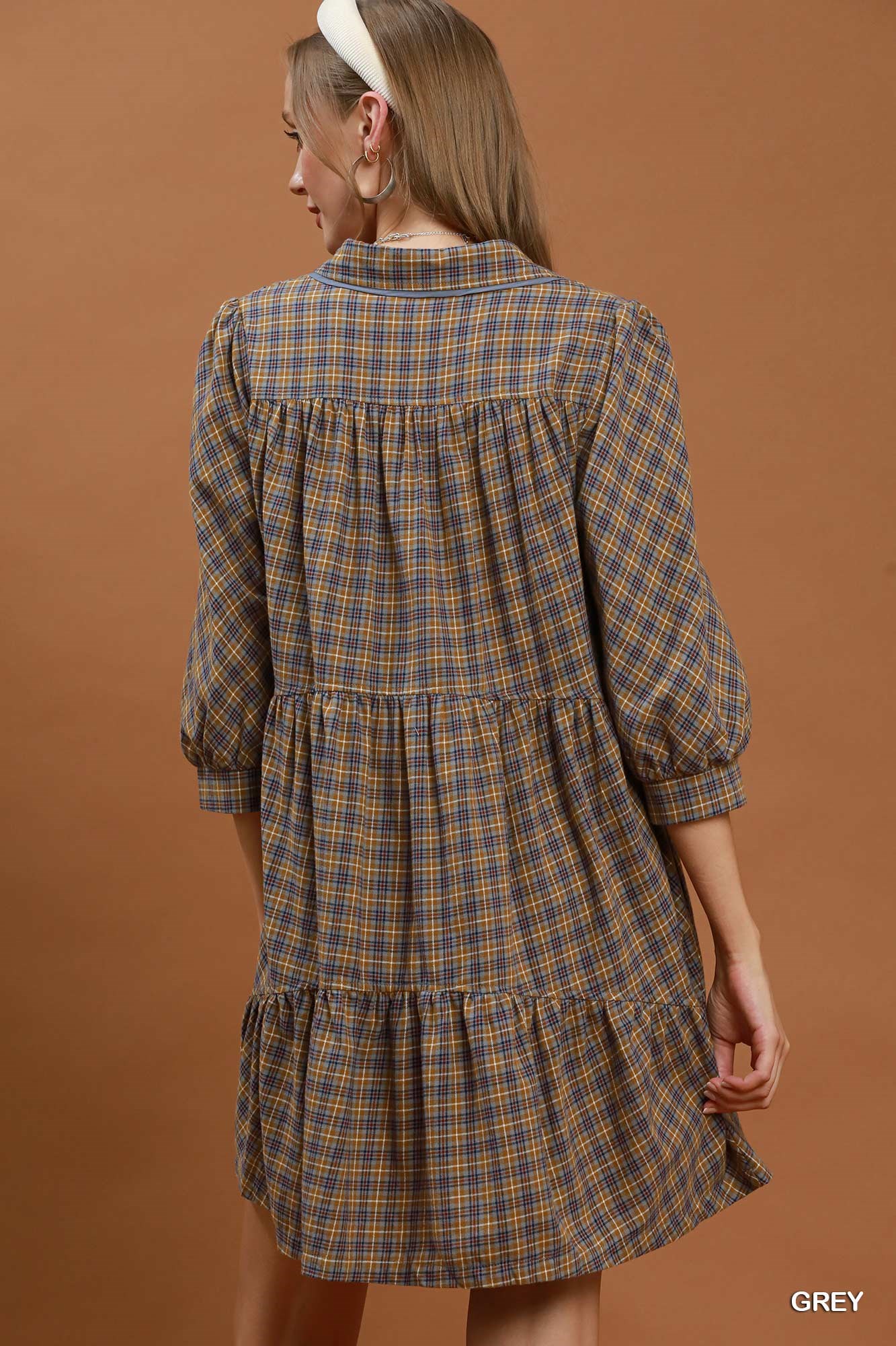 Plaid Button Down Oversized Shirt Dress, image 3