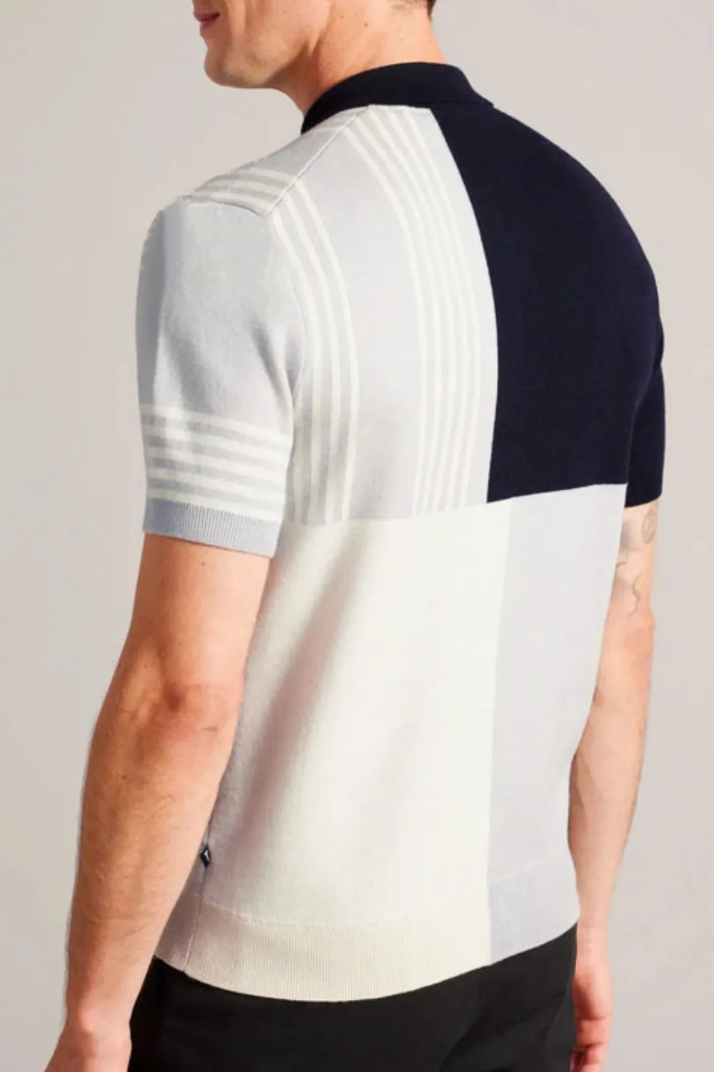 Men's Plus Size Color Block Short Sleeve Polo, image 5