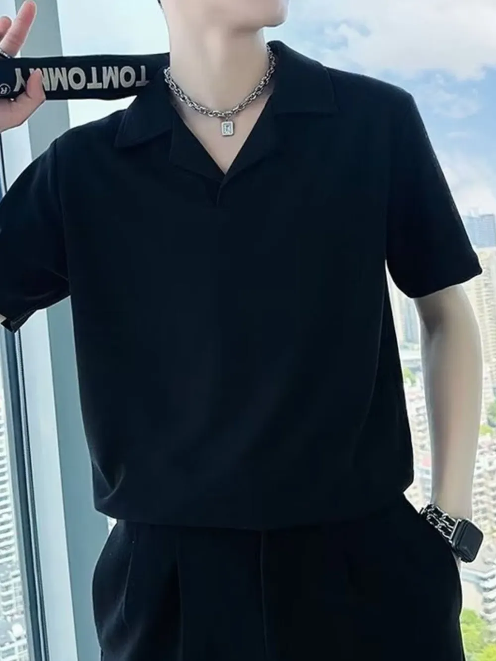Men's Plus Size Collared Neck Short Sleeve Polo