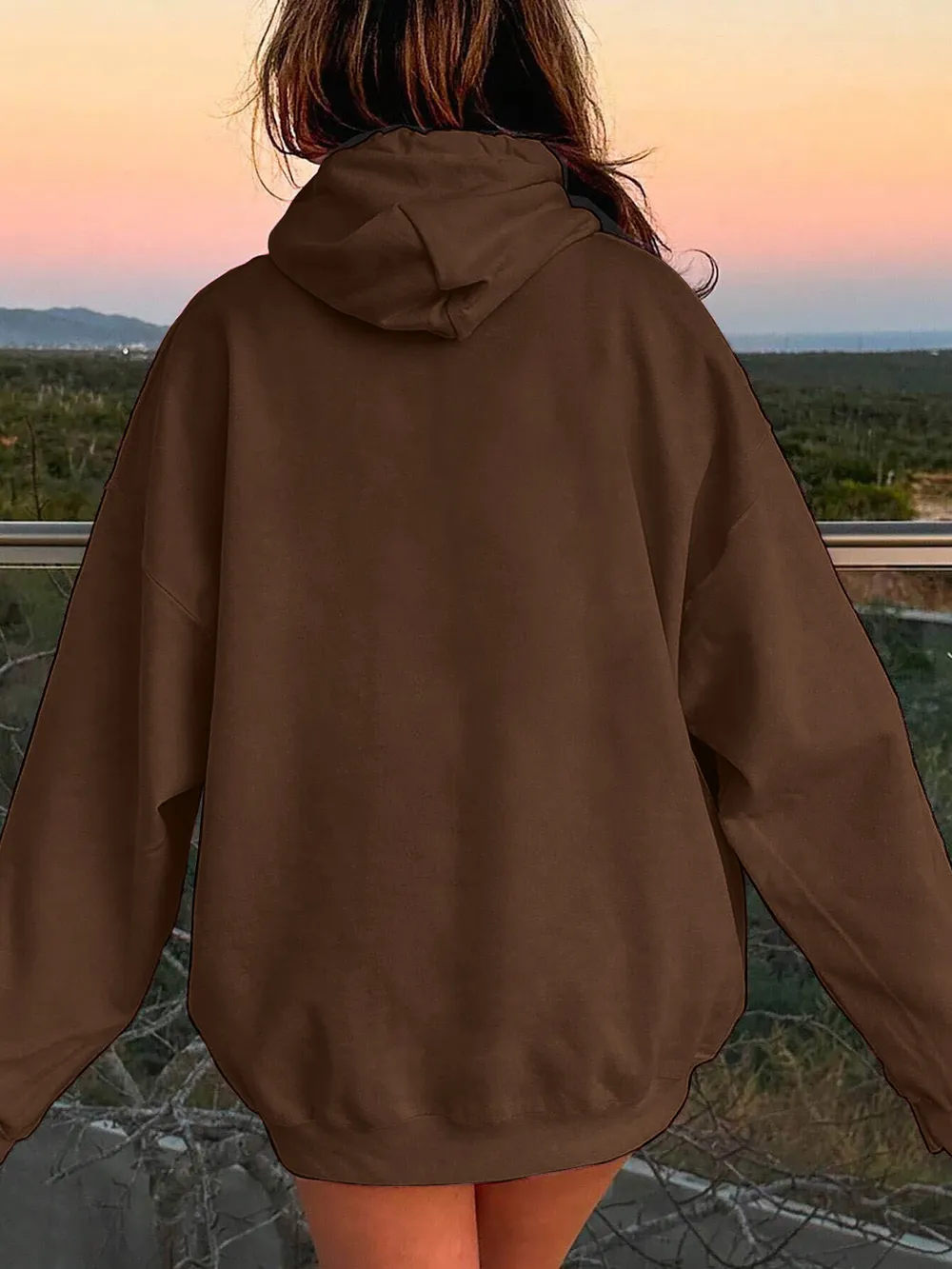 Drawstring Dropped Shoulder Hoodie, image 12
