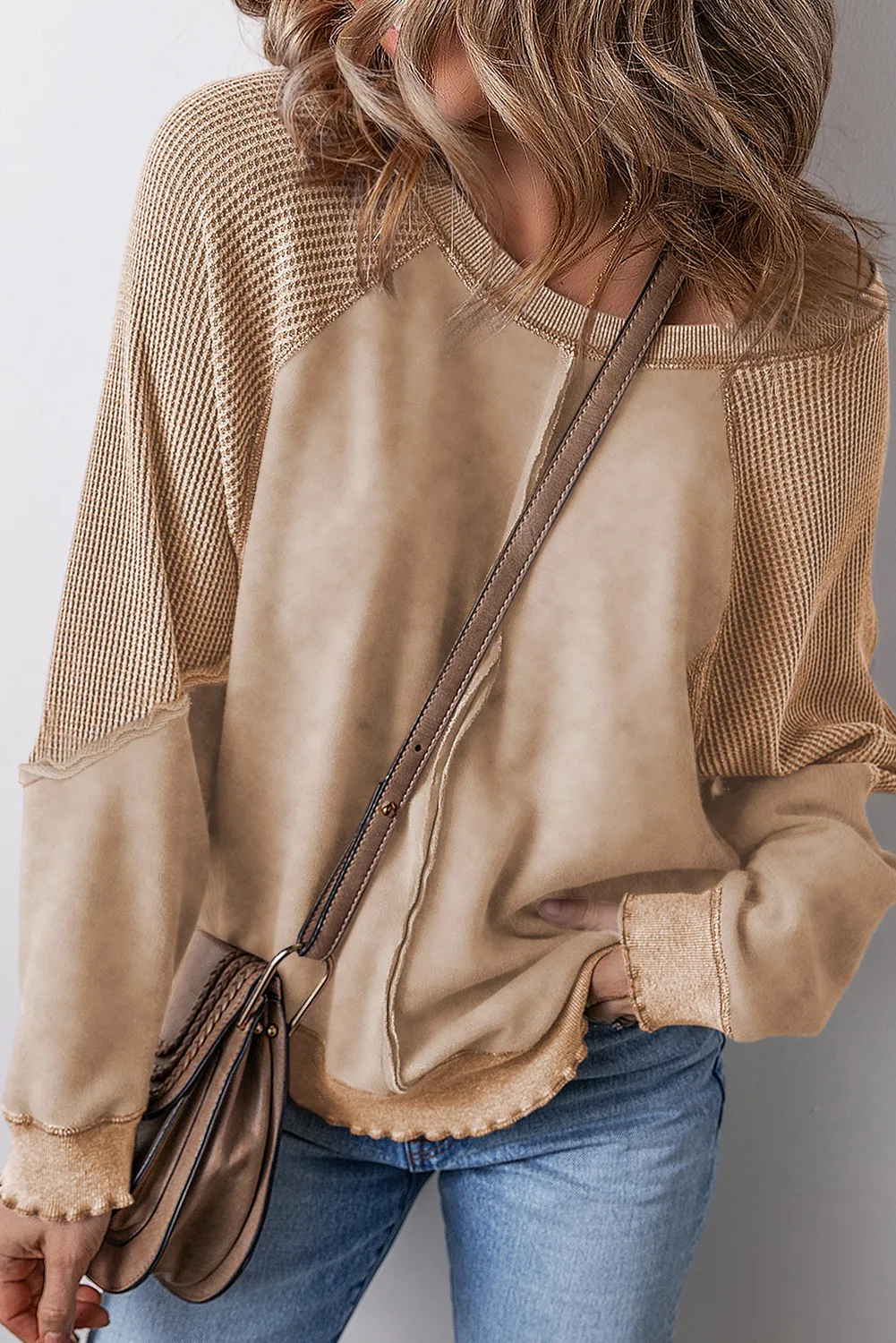 Exposed Seam Long Sleeve Sweatshirt, image 12