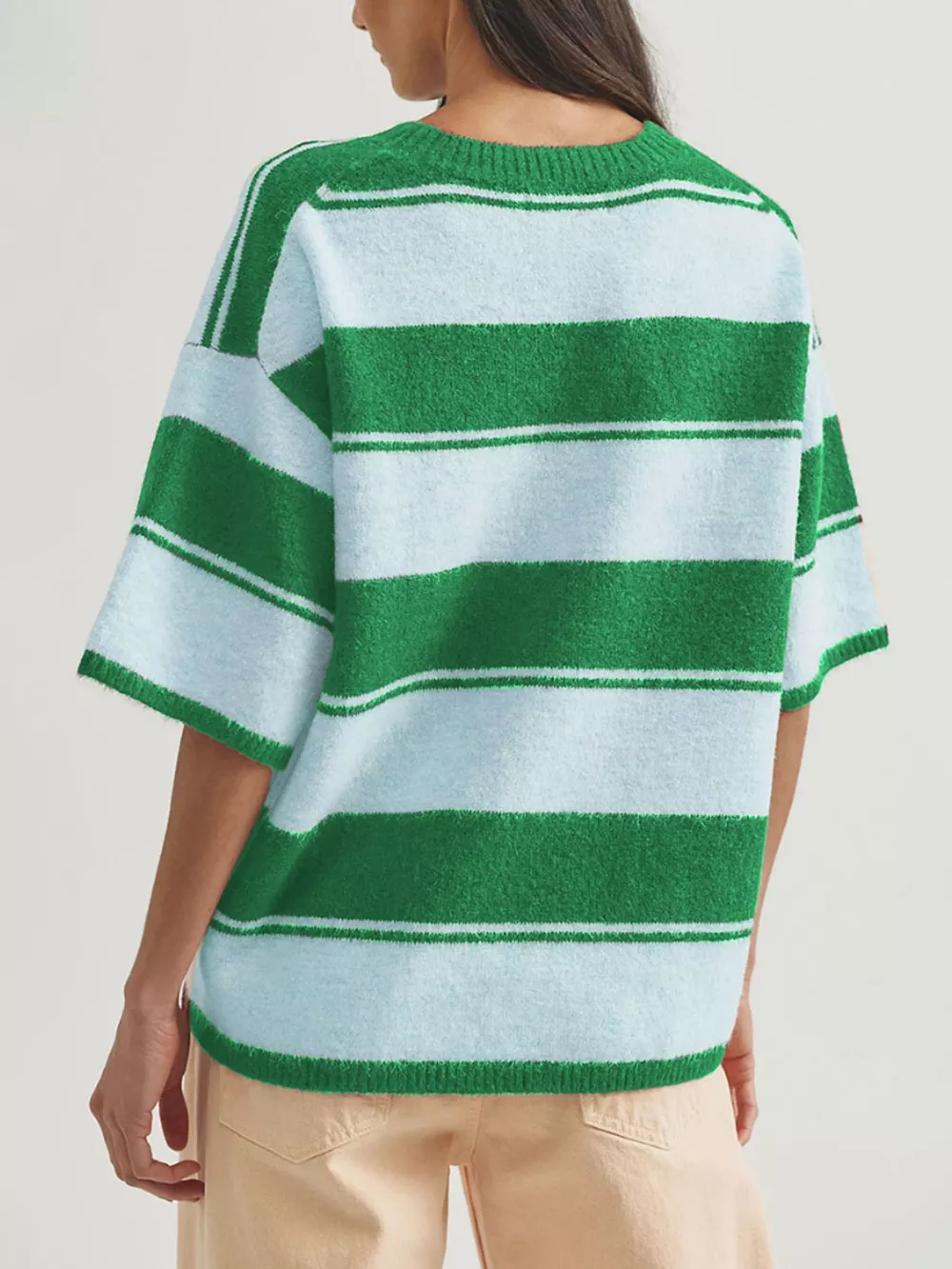 Striped Half Sleeve Sweater, image 6