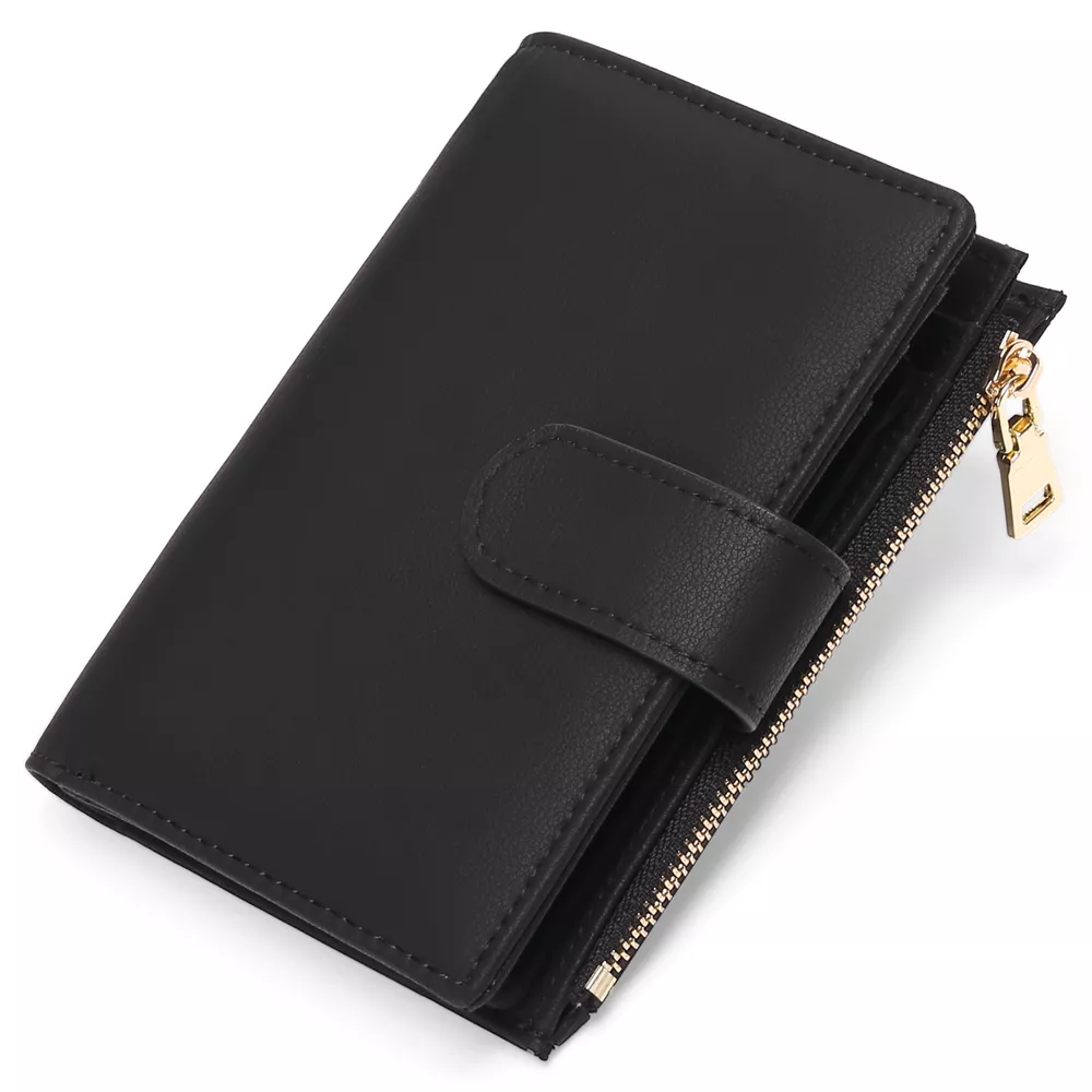 Solid Color Leather Wallet