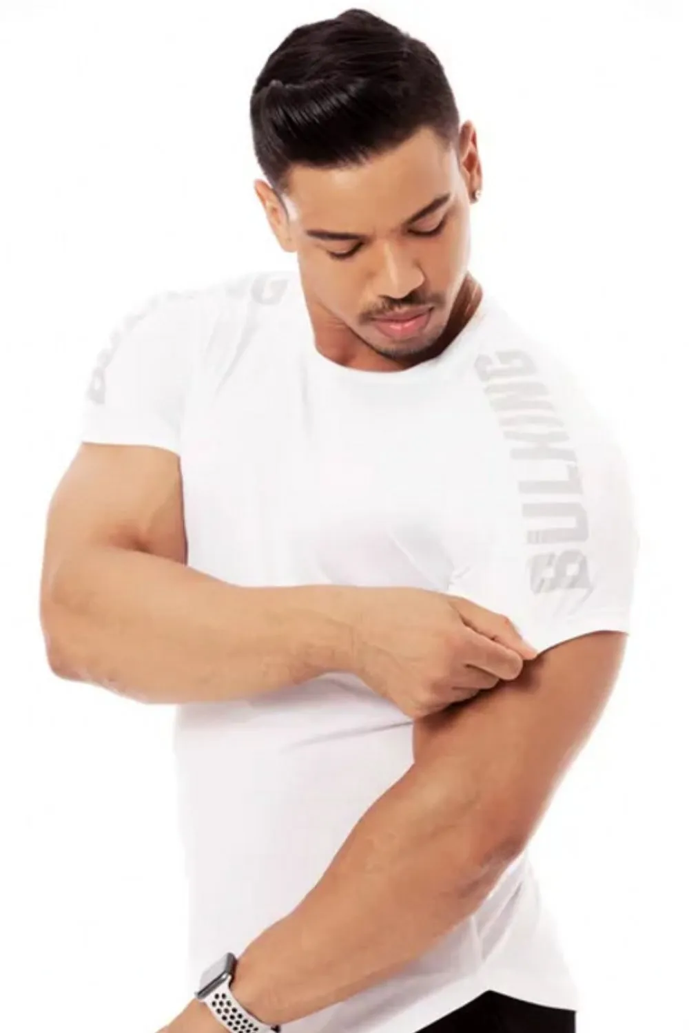 Men's Plus Size Letter Round Neck Short Sleeve T-Shirt, image 3
