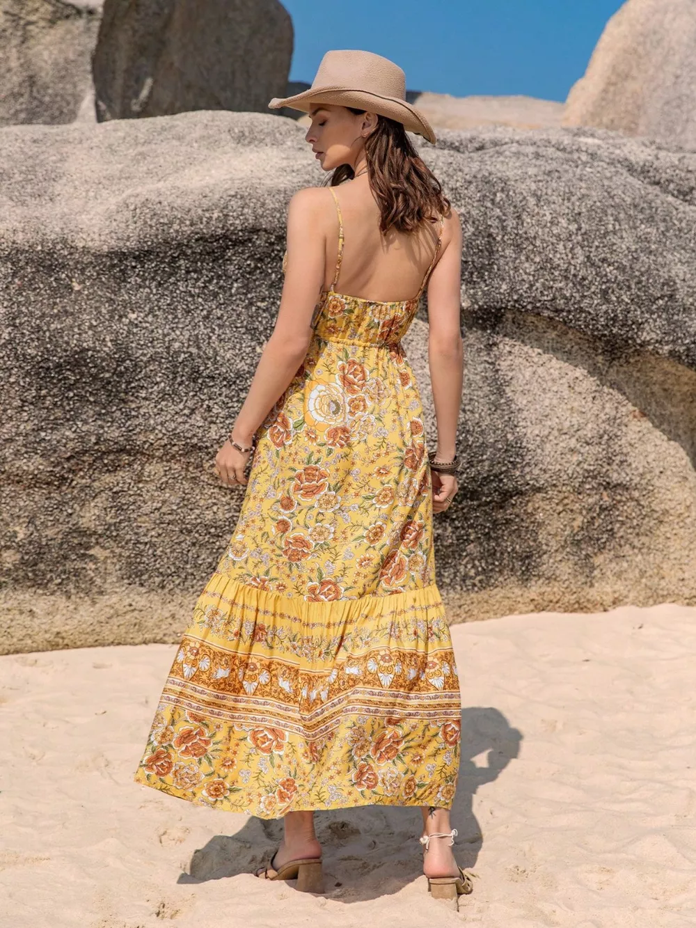 Tassel Printed Tiered Cami Dress, image 2