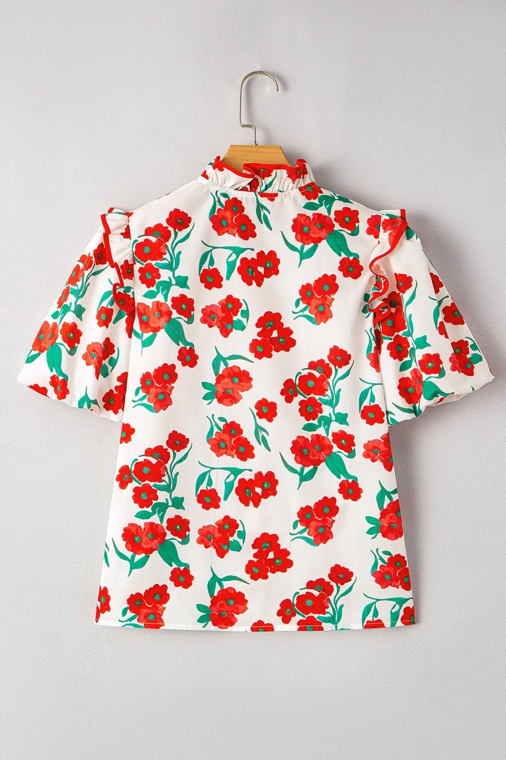 Printed V-Neck Short Sleeve Shirt, image 3