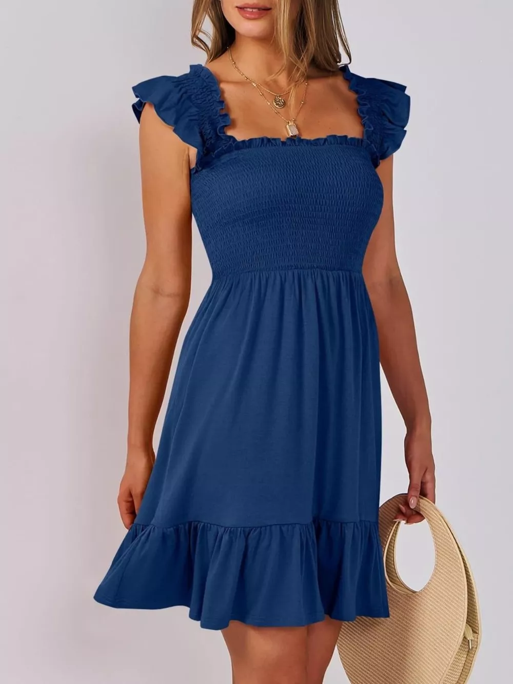 Smocked Ruffle Hem Mini Dress, image 11