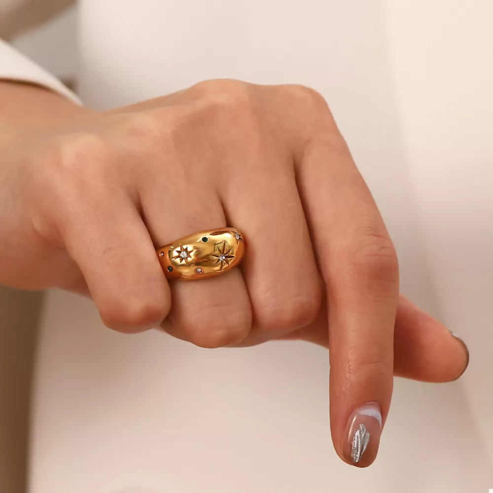 18K Gold-Plated Zircon Ring, image 3