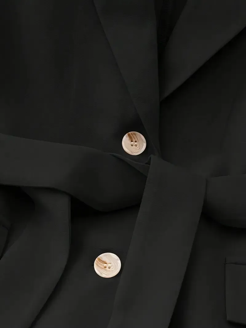 Tie Waist Lapel Collar Sleeveless Blazer, image 6