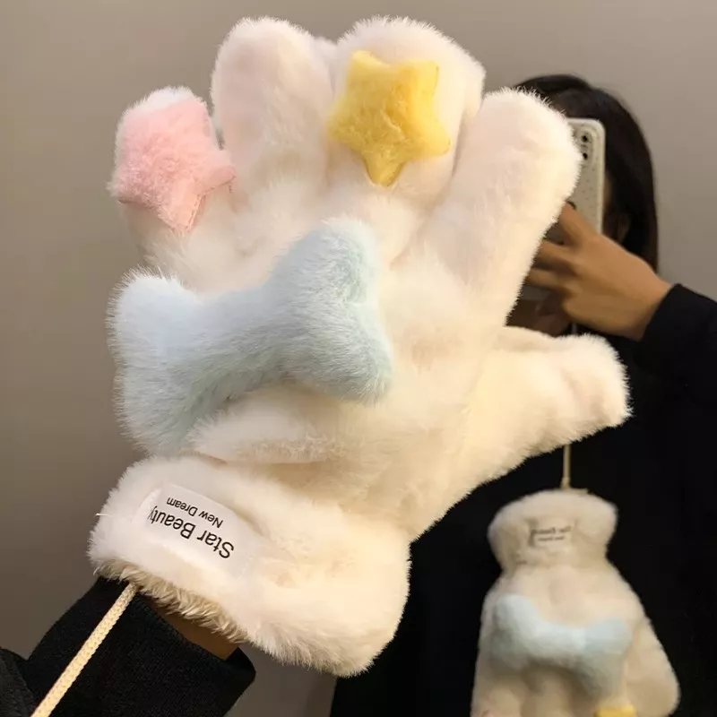 Star Plush Winter Gloves, image 4