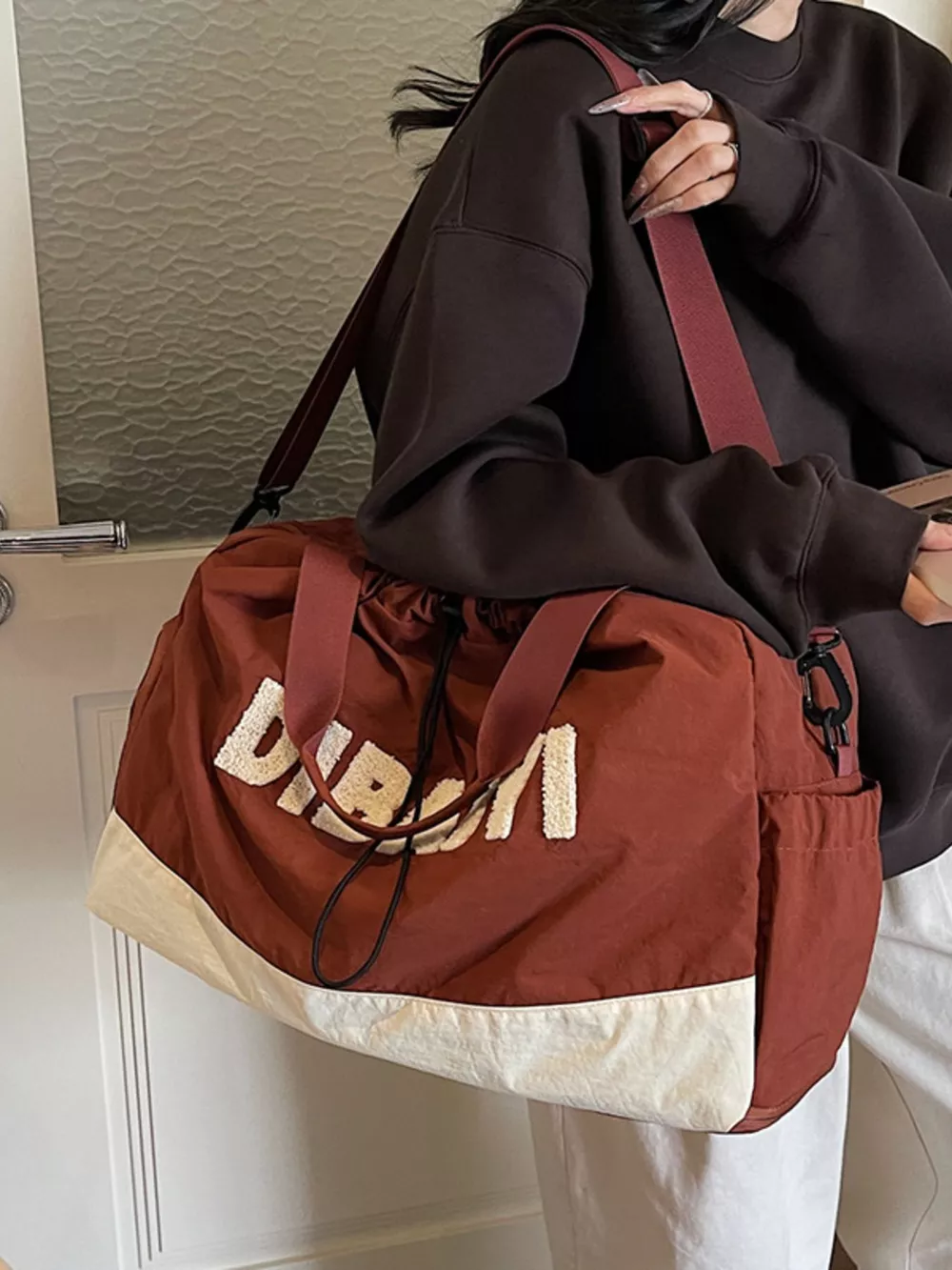 Color Block Large Capacity Travel Bag, image 4