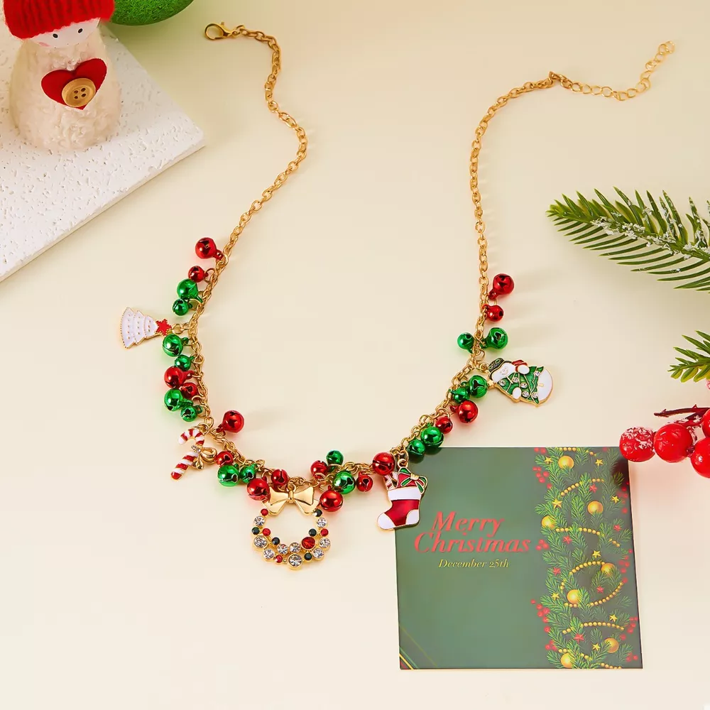 18K Gold-Plated Christmas Charm Necklace, image 3
