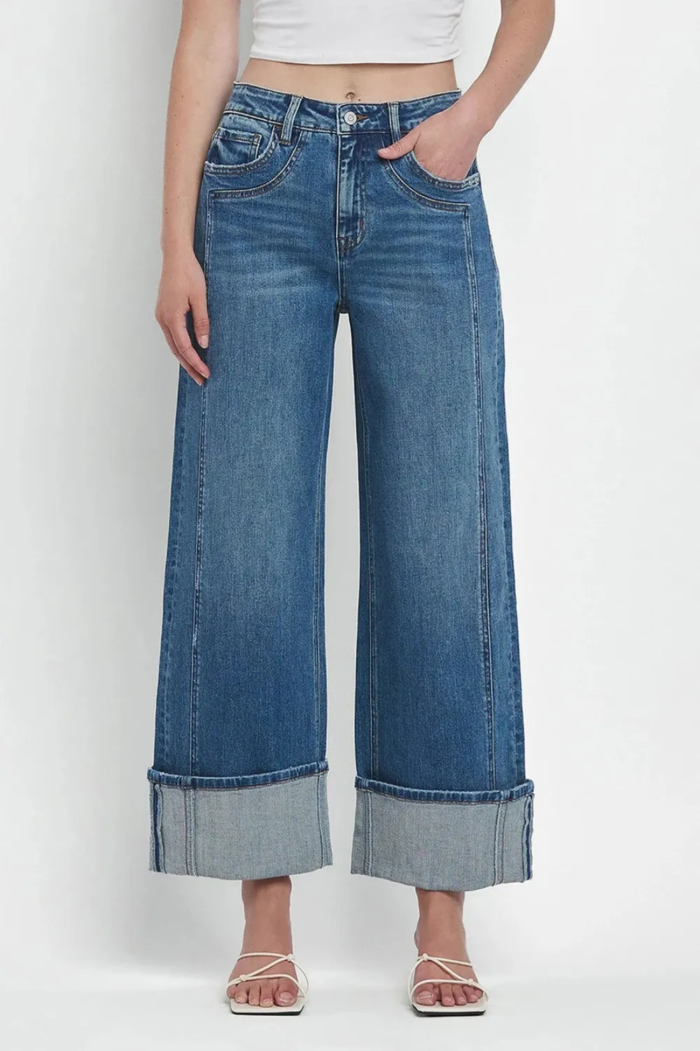 Straight Leg Jeans with Pockets, image 2