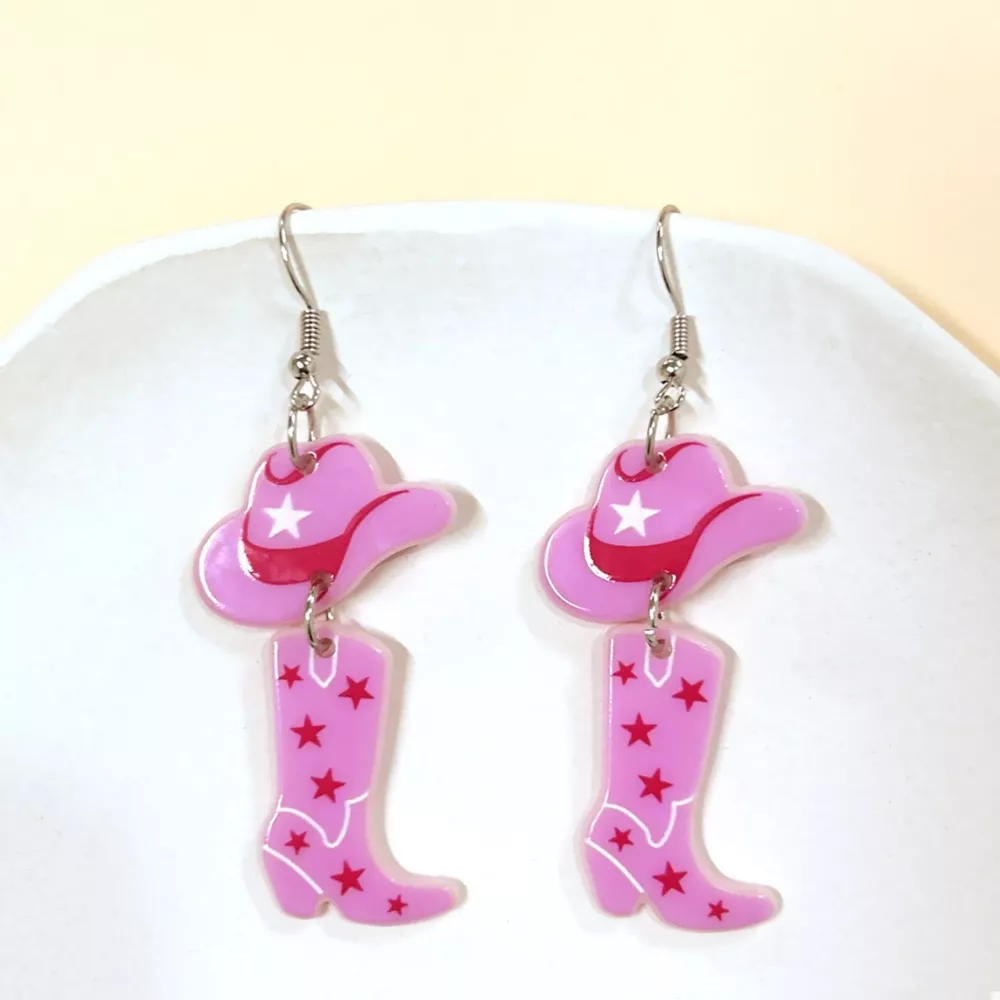 Cowboy Boot and Hat Dangle Earrings, image 5
