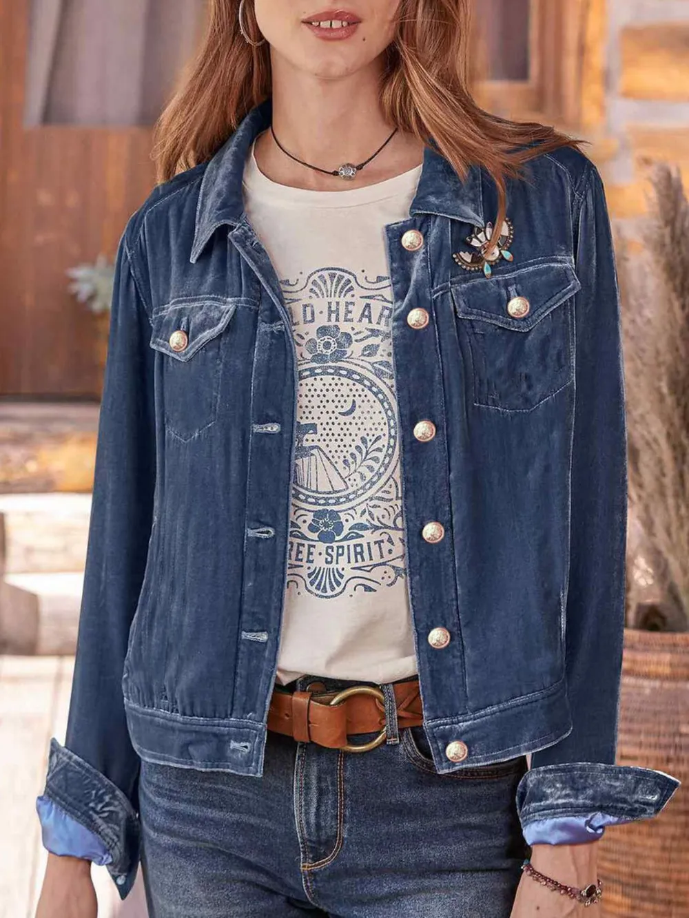 Button Up Long Sleeve Jacket with Chest Pockets, image 5