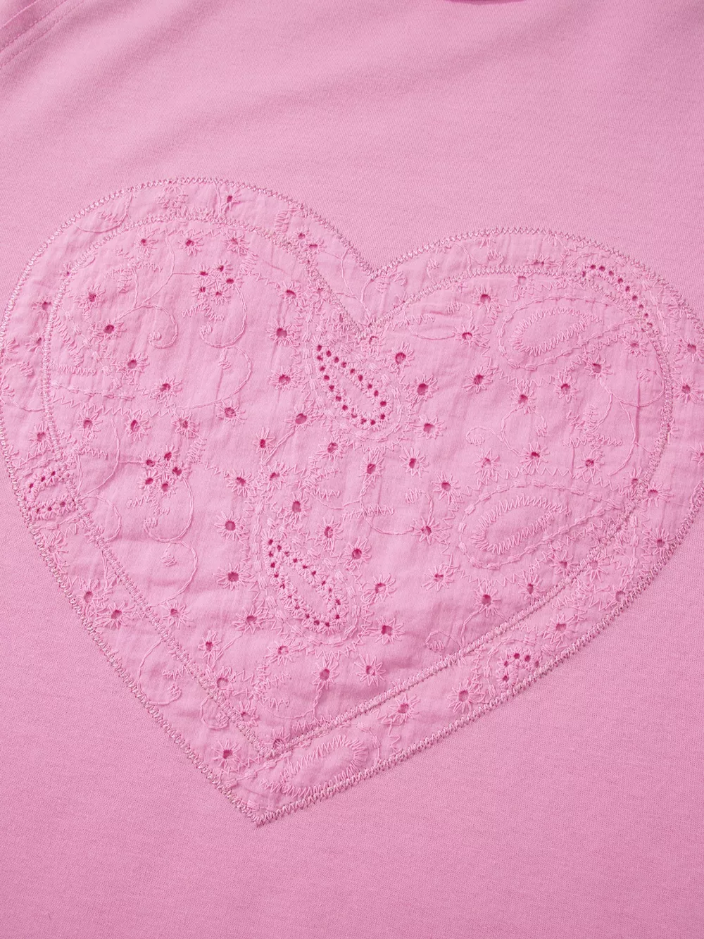 Heart Pattern Long Sleeve Patchwork Top, image 3