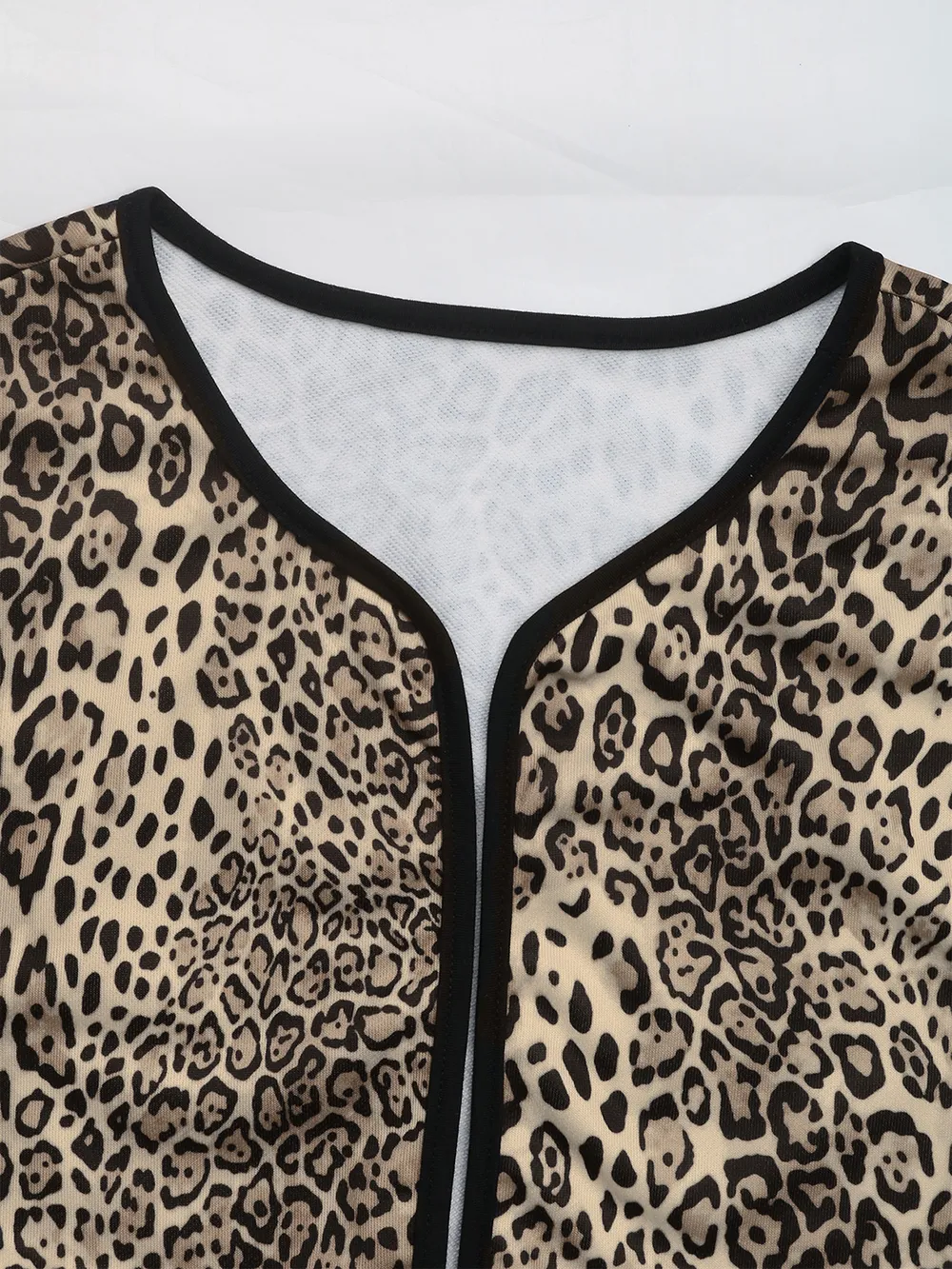 Leopard Open Front Long Sleeve Jacket, image 10