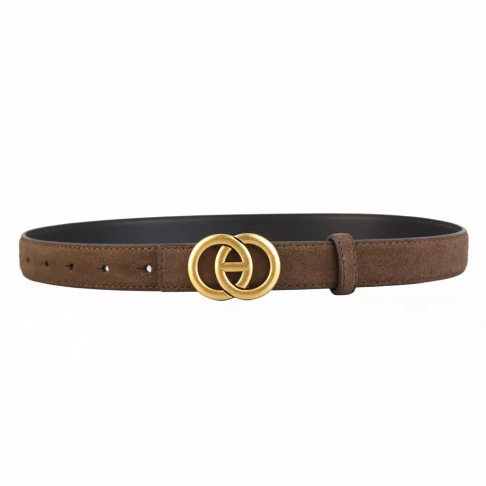 Golden Buckle Leather Belt, image 5