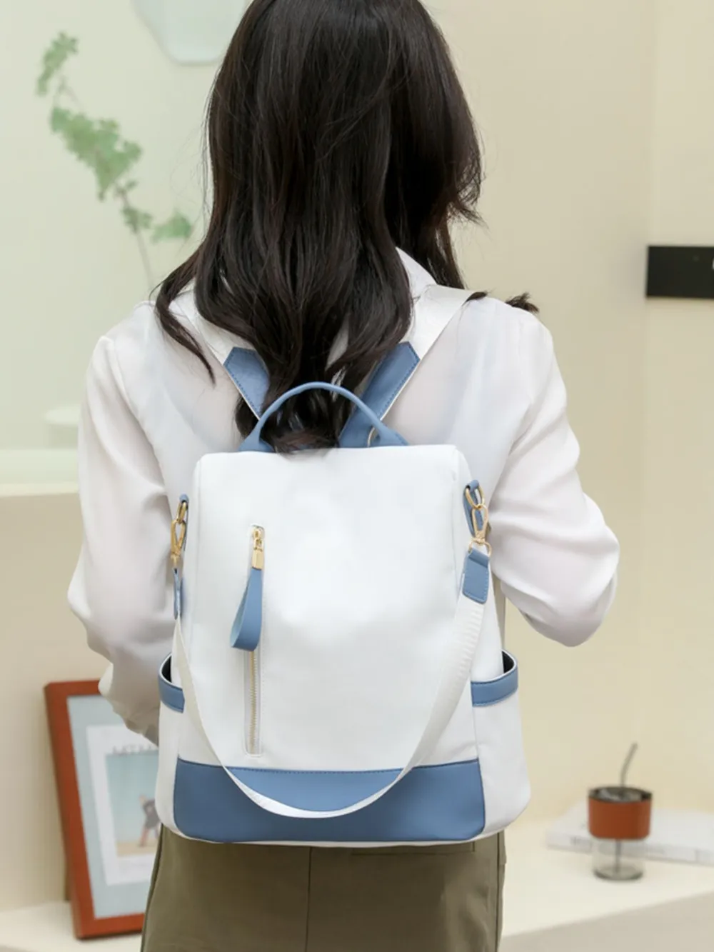 Color Block Convertible Backpack Bag, image 2