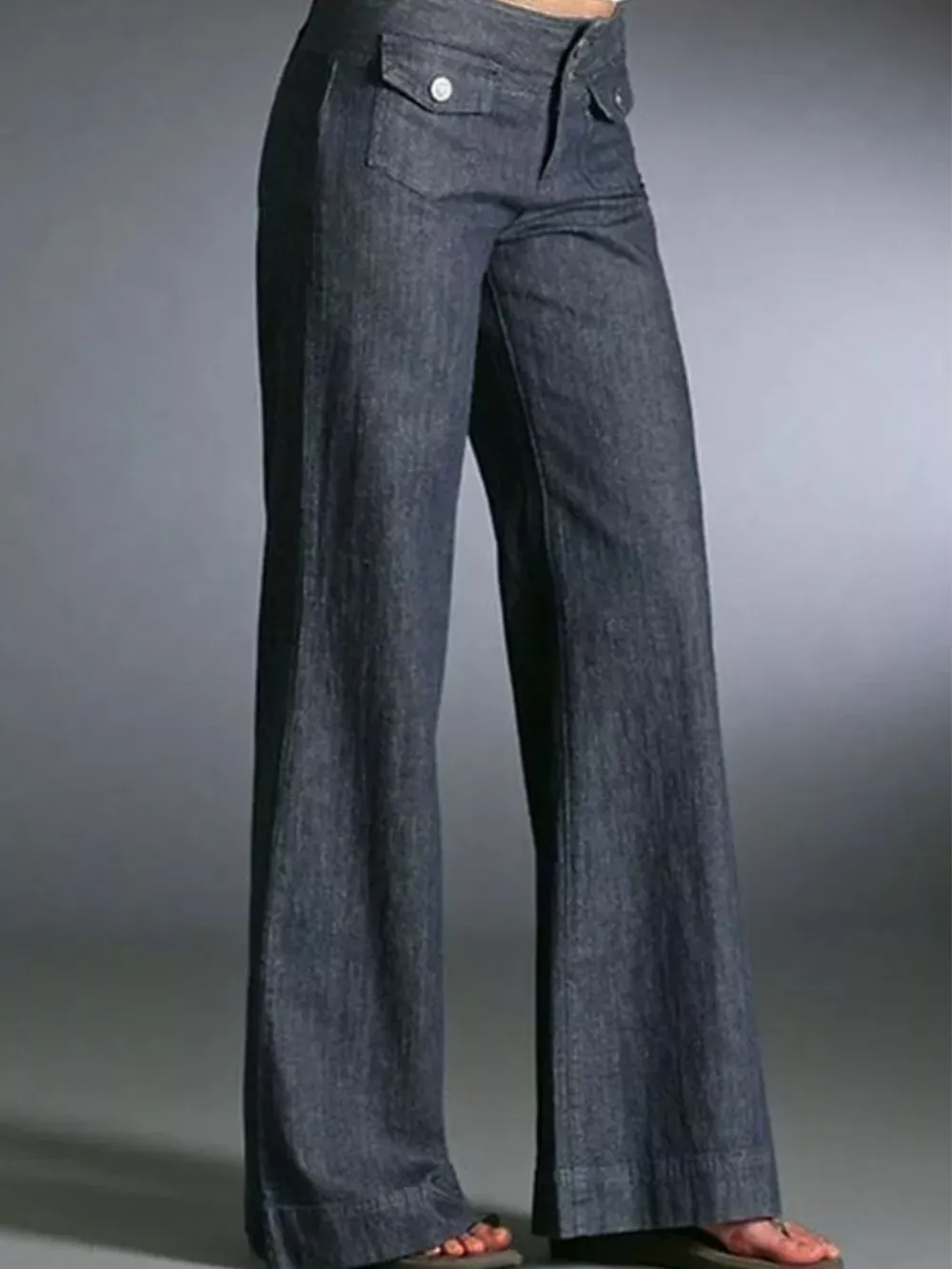 Full Size High-Waisted Wide-Leg Wash Jeans Plus Size