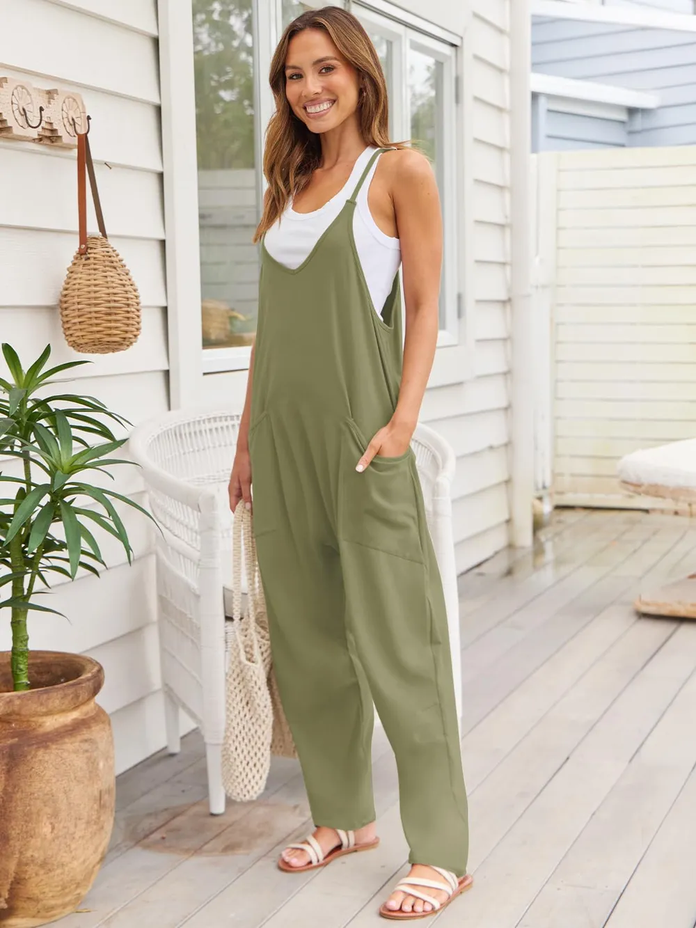V-Neck Spaghetti Strap Jumpsuit, image 10