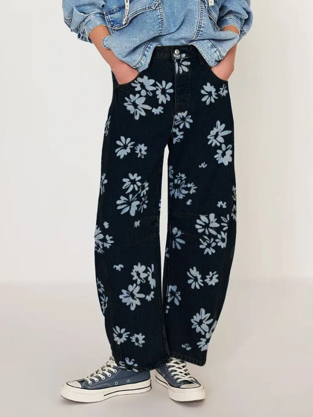 Printed Wide Leg Jeans, image 3