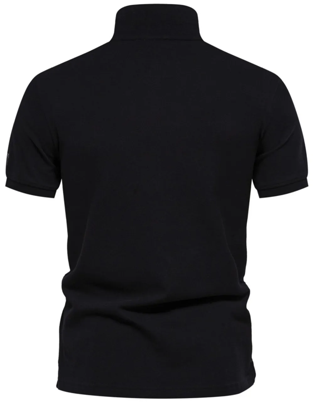 Men's Collared Neck Geometric Embroidered Polo, image 5