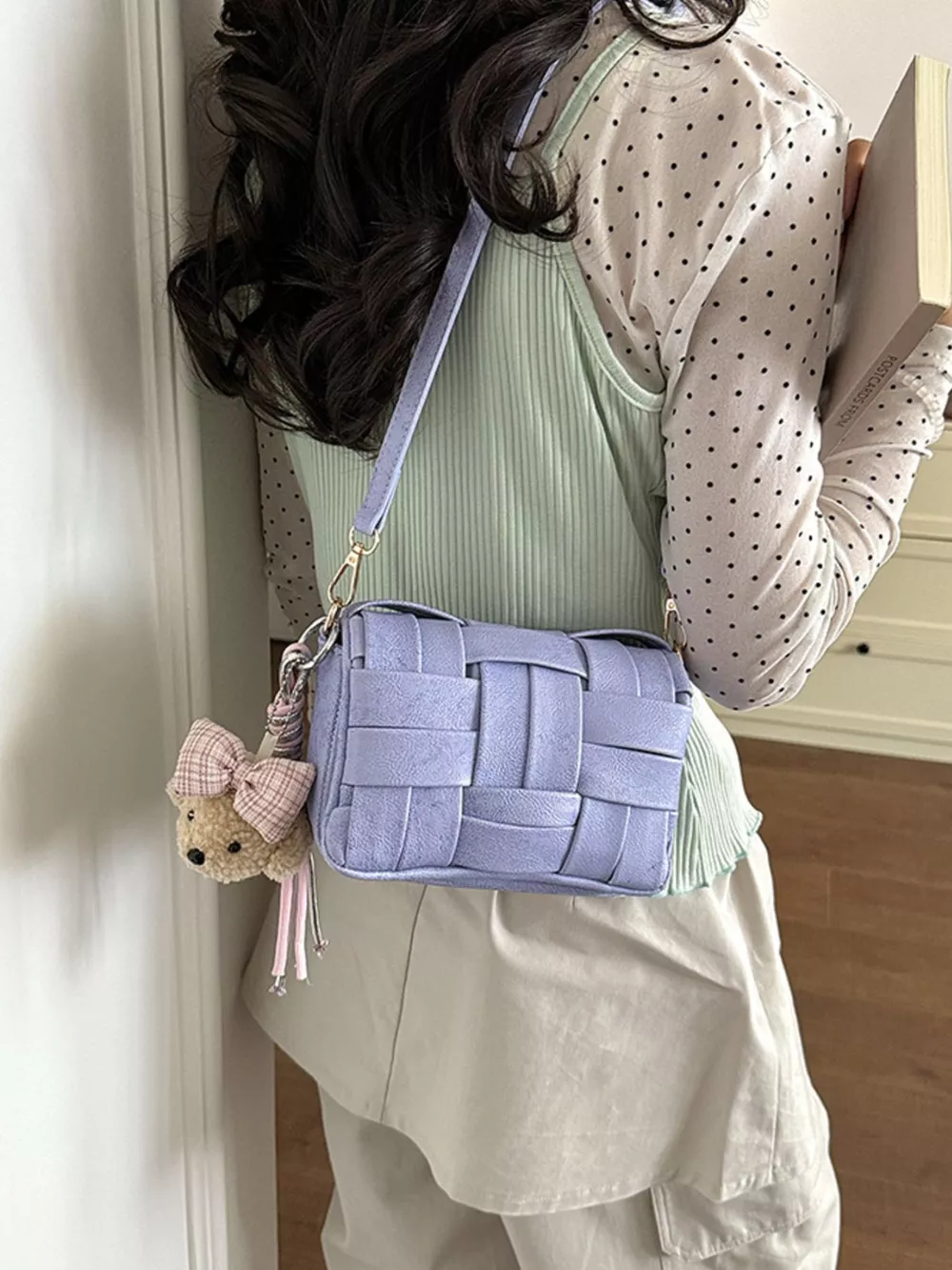 Woven Texture Crossbody Bag, image 4