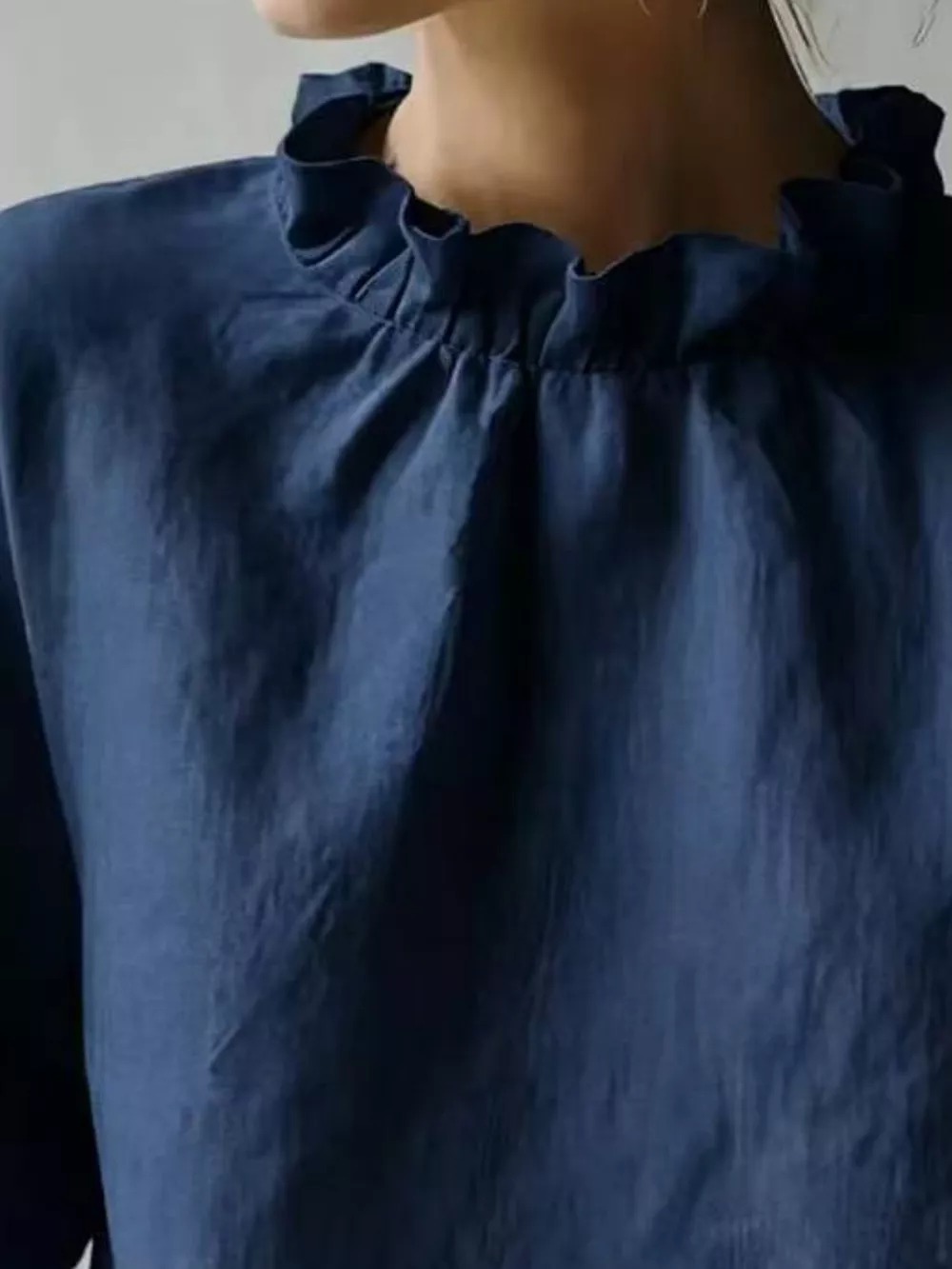Full Size Elegant Ruffle-Neck Short Sleeve Blouse Plus Size, image 23
