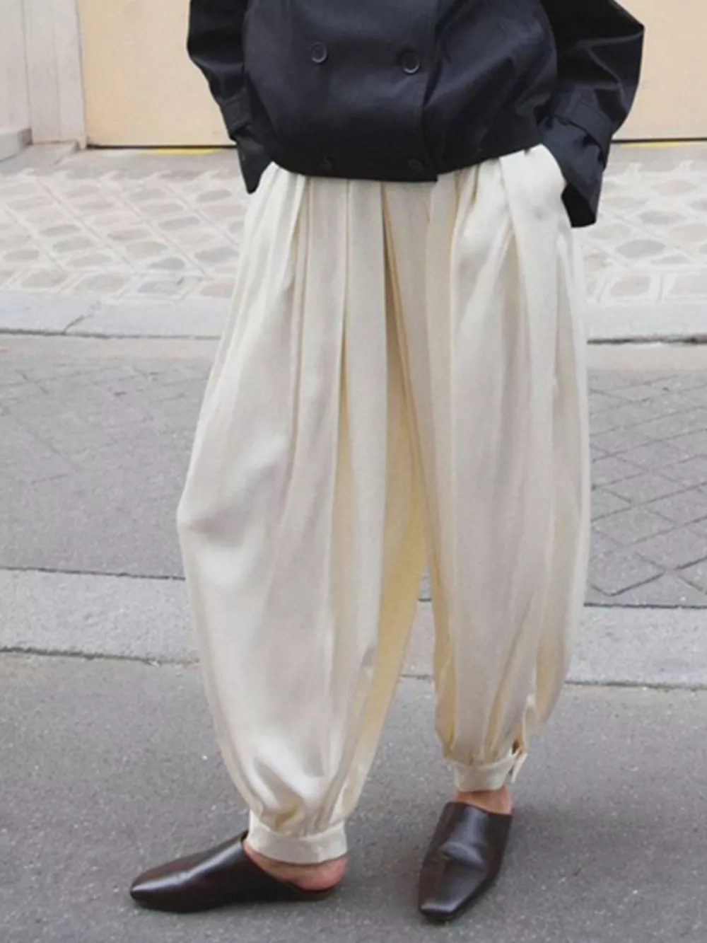 High-Waisted Satin Balloon Pants, image 4