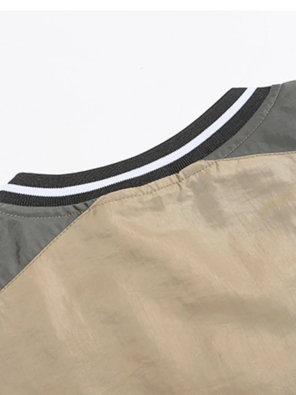Men's Contrast Pullover Windbreaker with Embroidered Detail, image 4