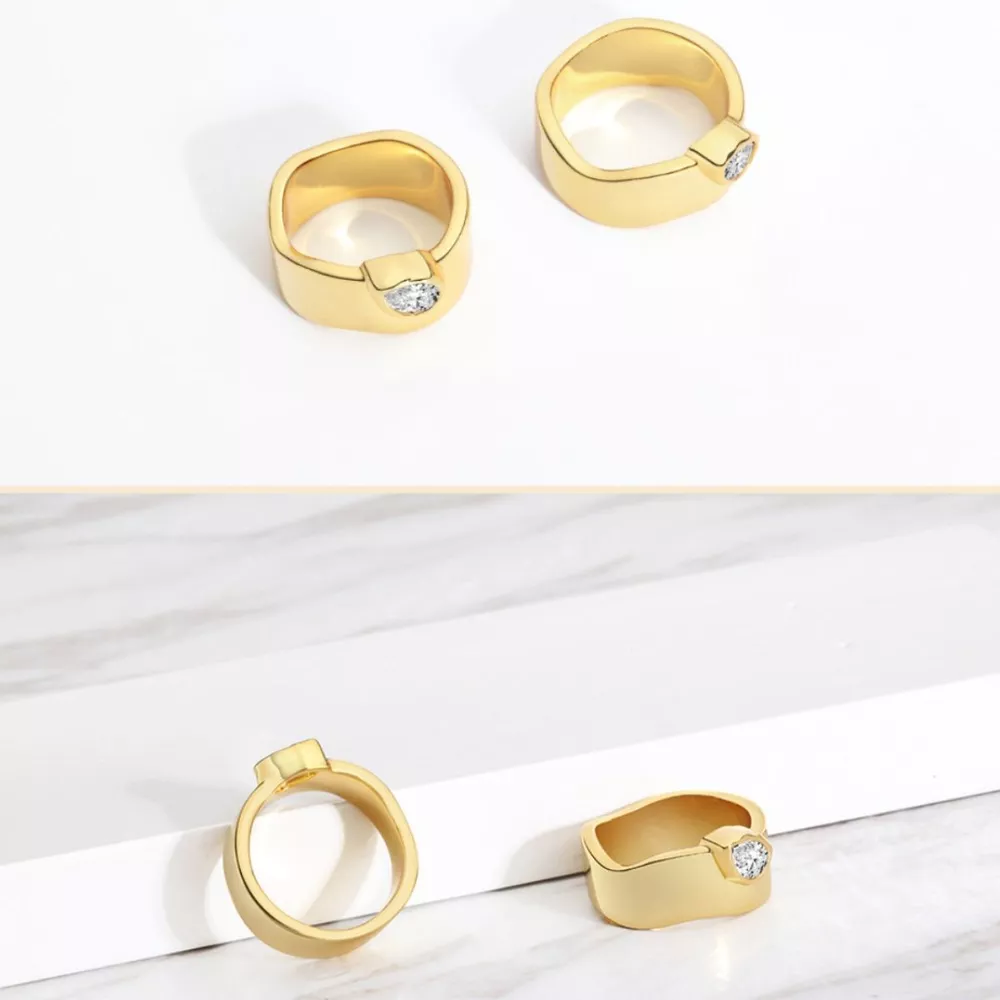 18K Gold-Plated Minimalist Design Ring, image 4
