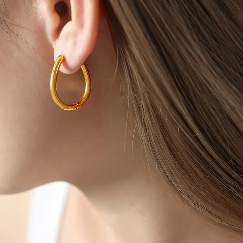 Titanium Steel Huggie Earrings, image 9