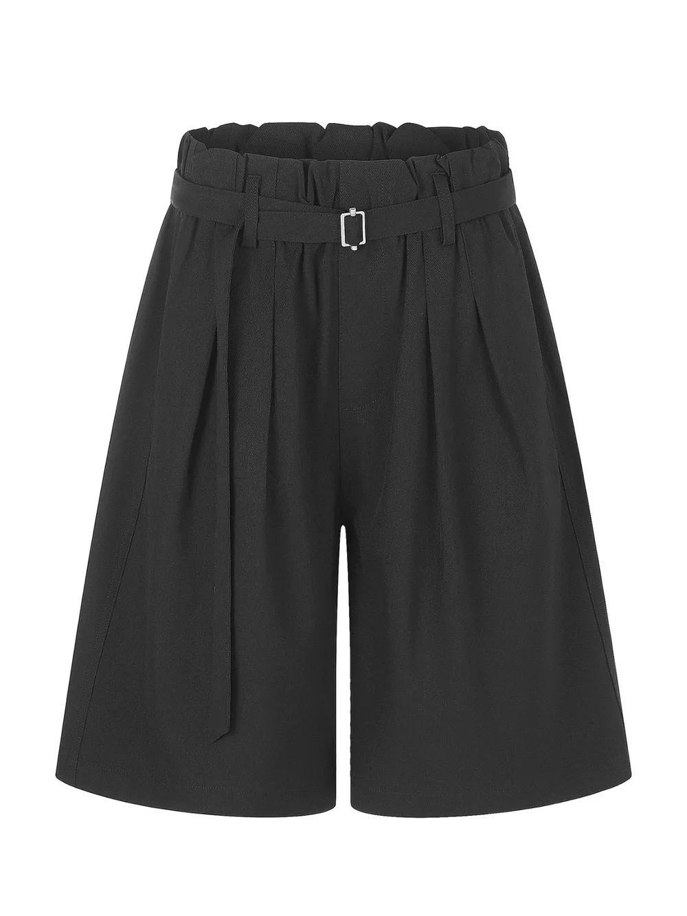 Men's High-Waisted Paperbag Waist Wide-Leg Capris