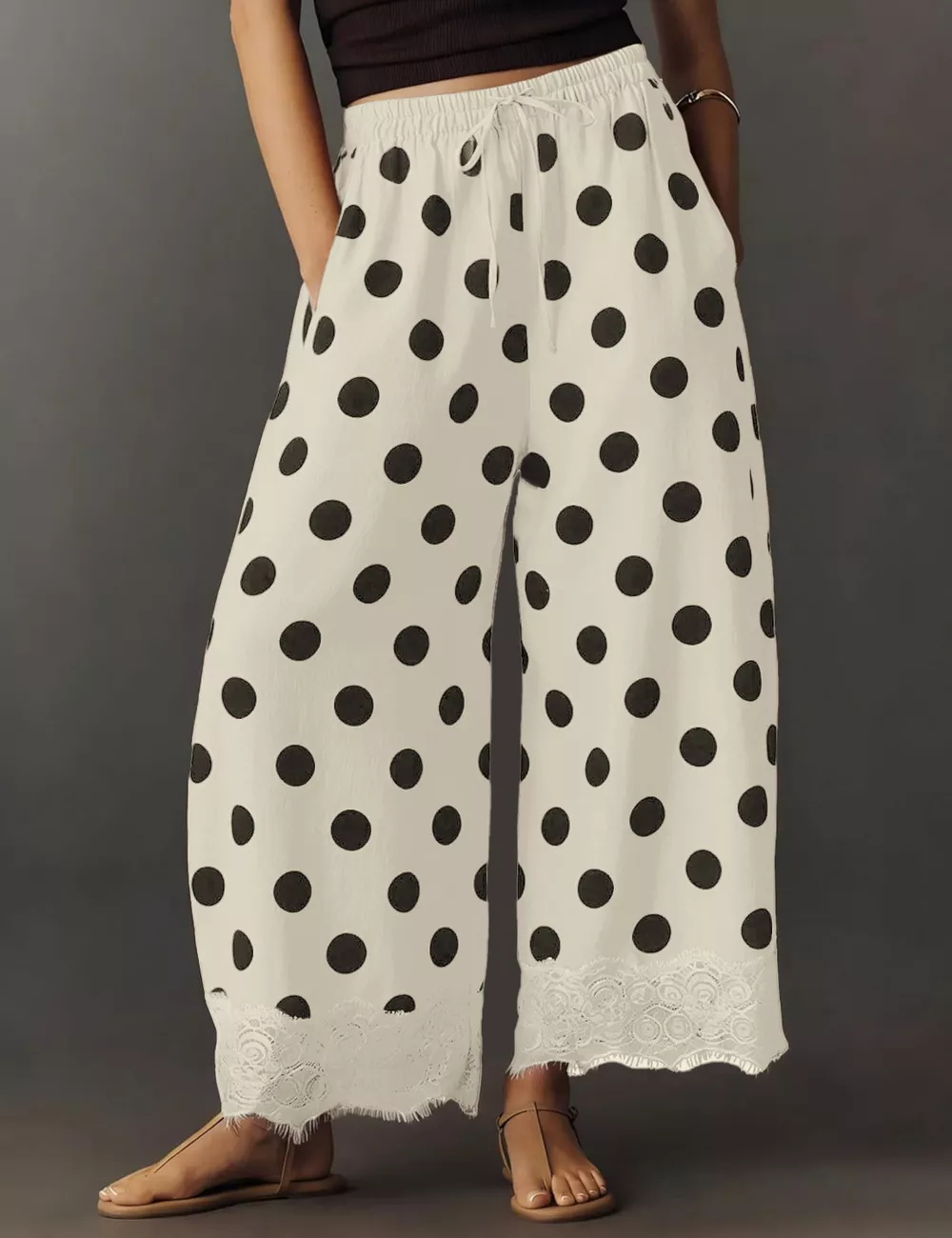 Drawstring Wide Leg Pants, image 16
